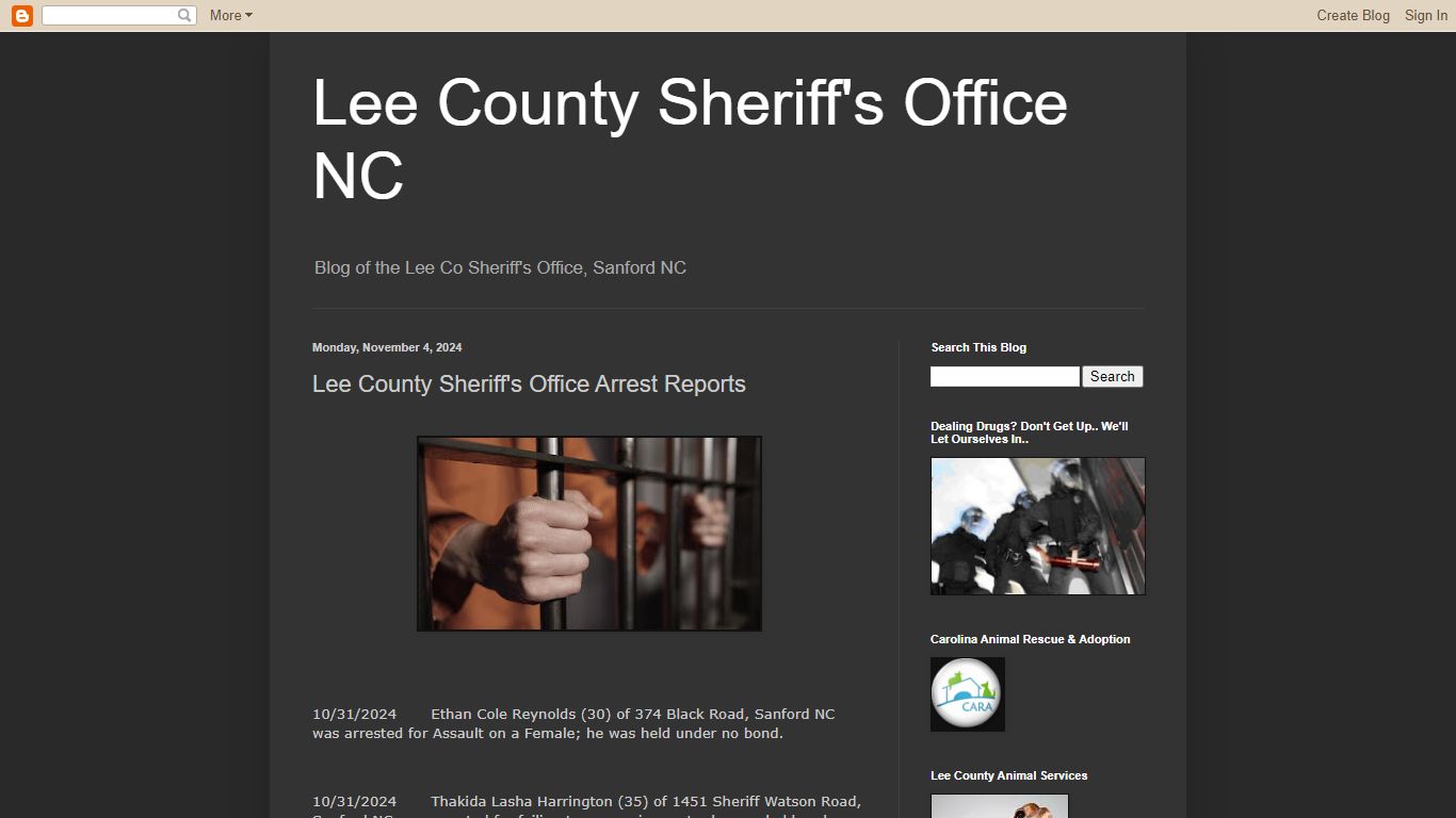 Lee County Sheriff's Office Arrest Reports - Blogger